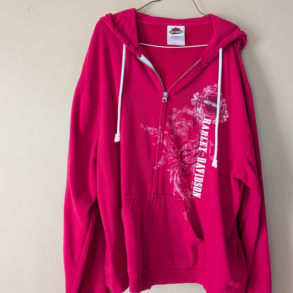 Harley-Davidson Pink Zip-Up Hoodie